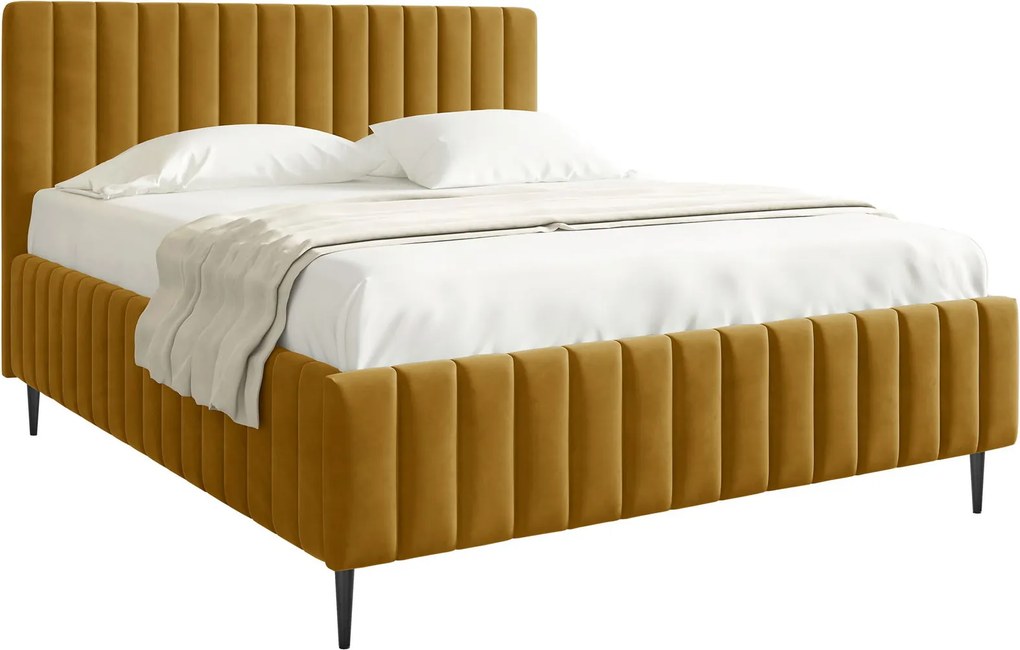 Тапицирано легло Lewezo-Мустард-180 x 200