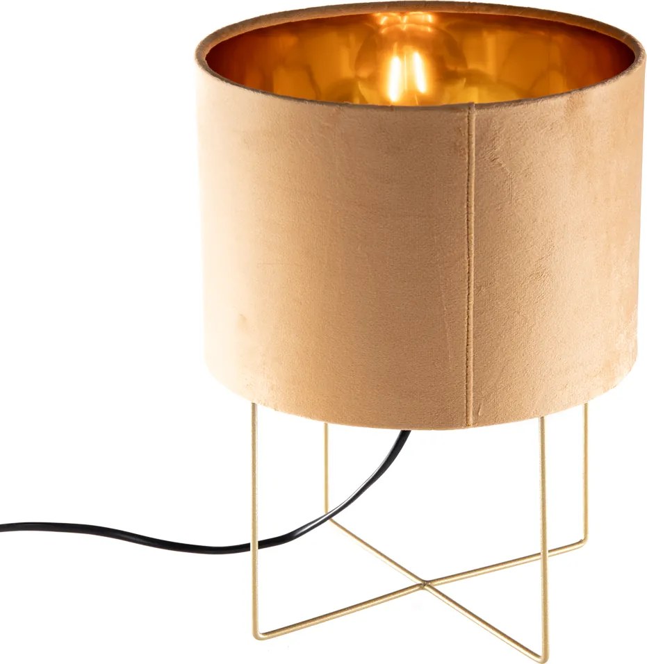 Модерна настолна лампа жълта със злато - Rosalina