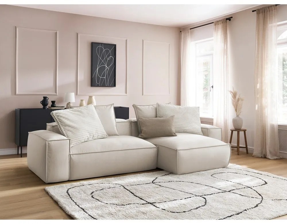 Бежов ъглов диван от изкуствена кожа (променлив) Boheme – Bobochic Paris