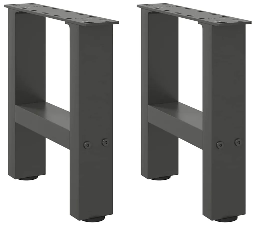 4013258 vidaXL Крака за масичка за кафе, антрацит, 2 бр., 40 x (30-31) см, стомана