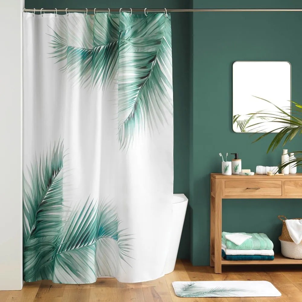 Бял/зелен килим за баня WC 45x45 cm Havane – douceur d'intérieur