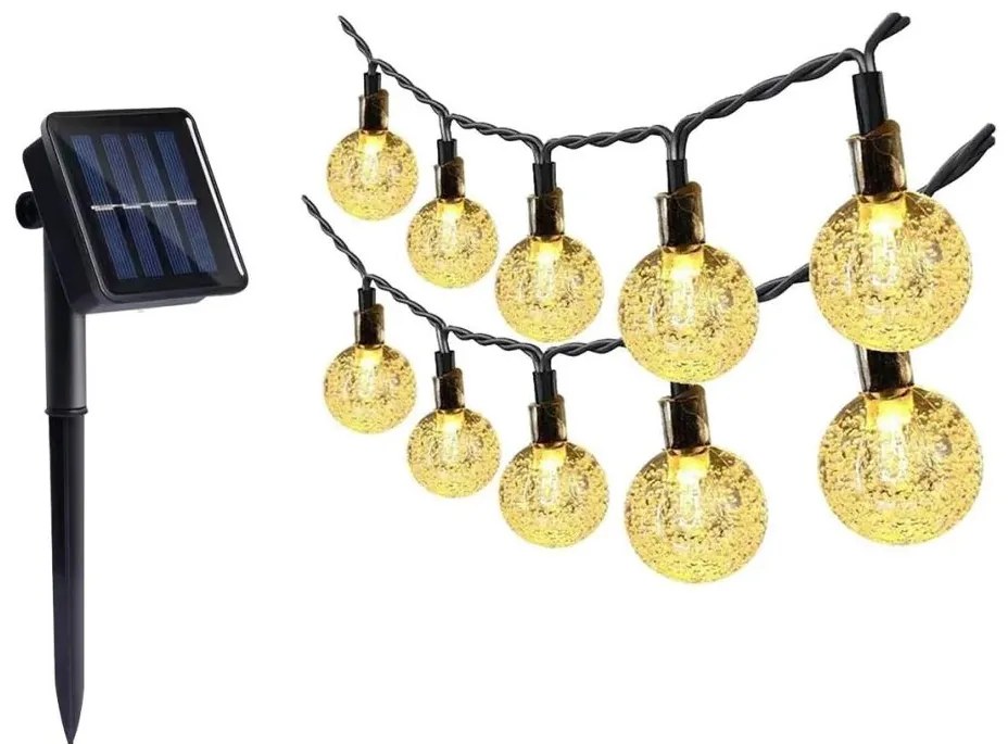 LED Соларна верига 30xLED/0,12W/1,2V 1xAA 3000K IP44 400 mAh