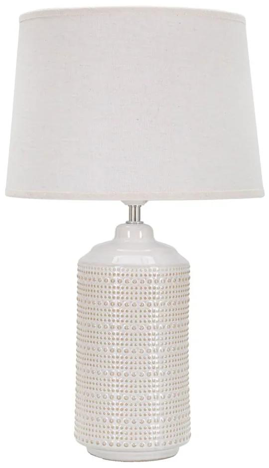 Бяла керамична настолна лампа с текстилен абажур (височина 47 cm) Point - Mauro Ferretti