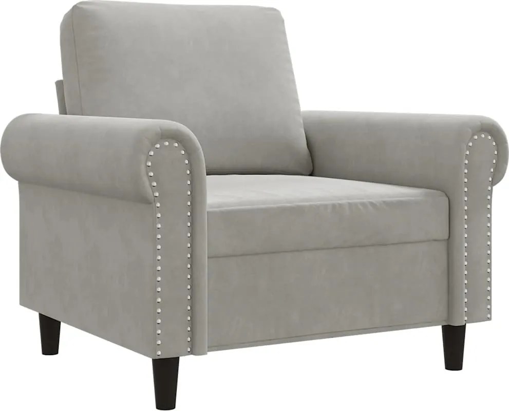 359509 vidaXL Фотьойл, светлосив, 60 см, кадифе