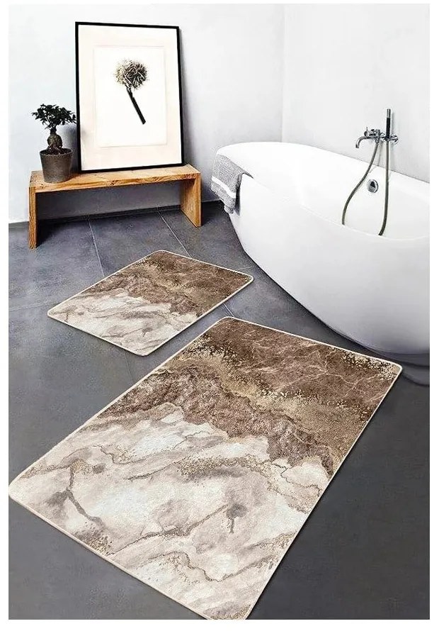 Кафяви изтривалки за баня в комплект от 2 бр. 60x100 cm - Mila Home