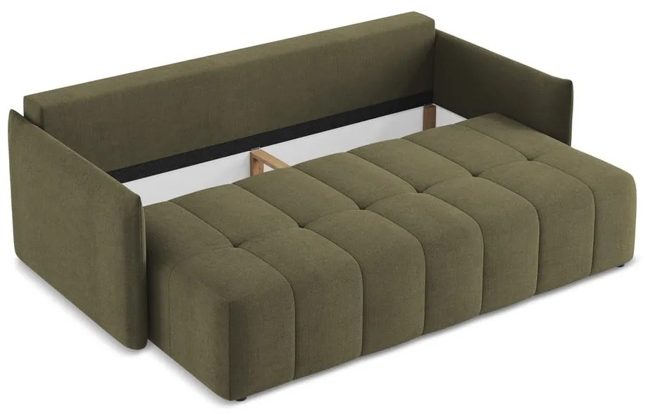 Разтегателен диван с място за съхранение в цвят каки 225 cm Moku – Makamii