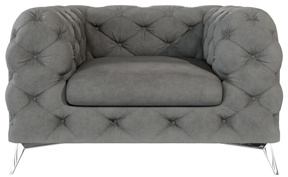 Сиво кадифено кресло Chelsea – Ropez