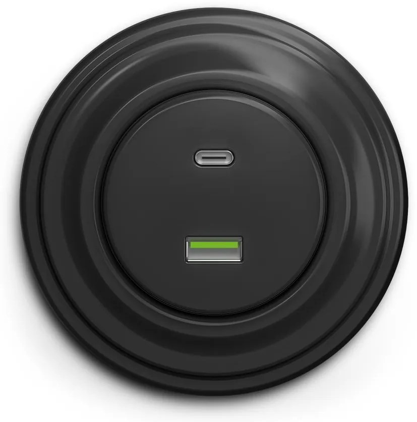 Kliklap - Ретро USB порт A+C с рамка в антрацит