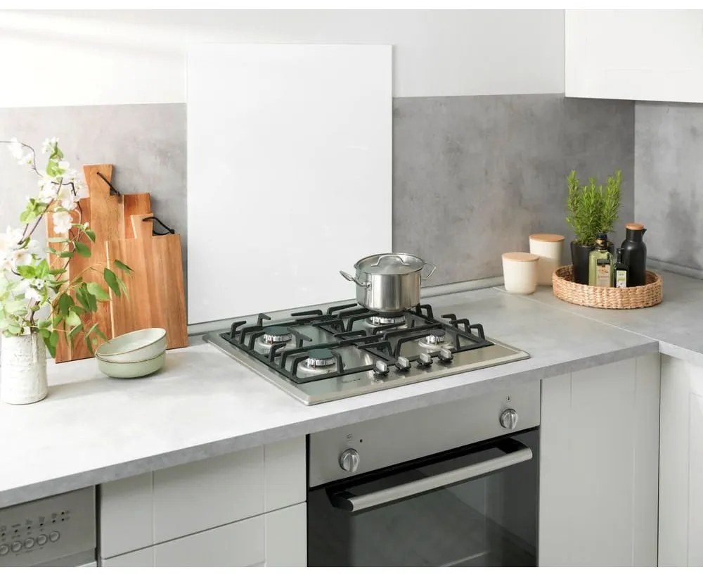 Стъклен протектор за стена зад печка в бял цвят , 70 x 60 cm - Wenko