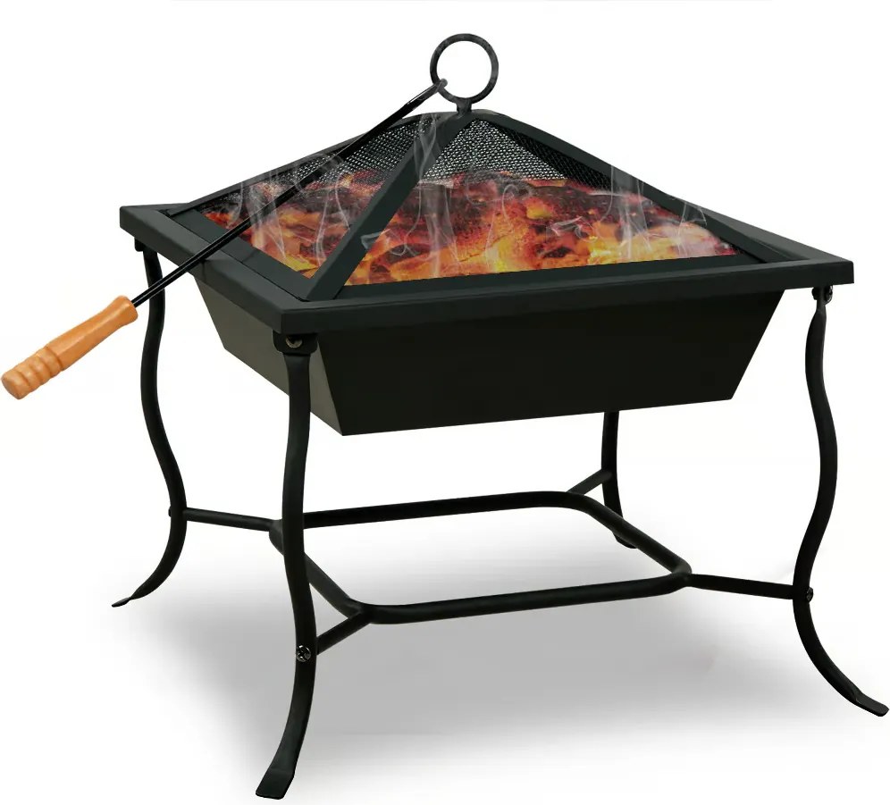 Градинско стоманено огнище 45 × 45 cm