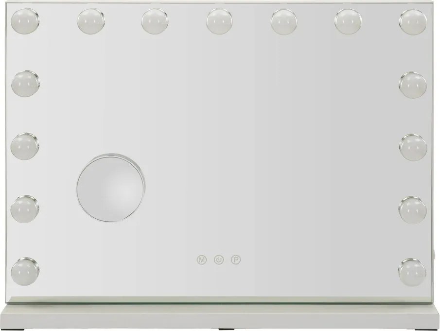 Стенно огледало със светлина и рафт 55x43 cm Hollywood – Mauro Ferretti