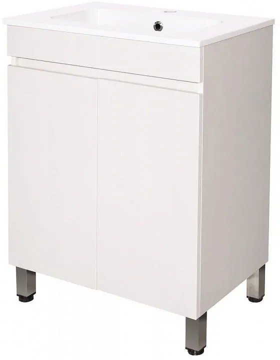 Долен шкаф за баня ICP 5981, PVC, бял, с умивалник, 59.4x37x81см