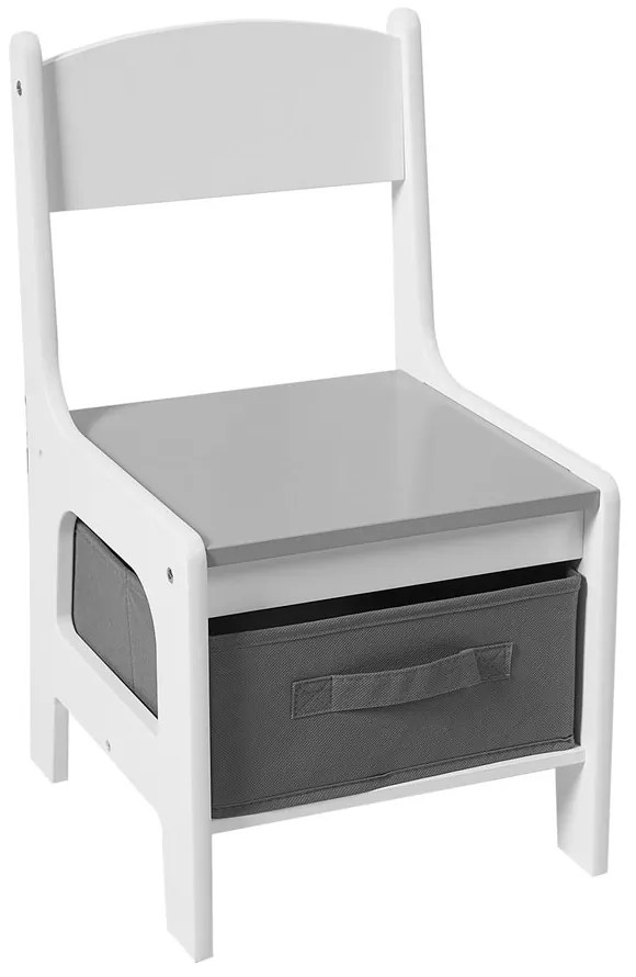 GINGER HOME К-кт дървена маса с 2 столчета 2в1 WHITE/GREY