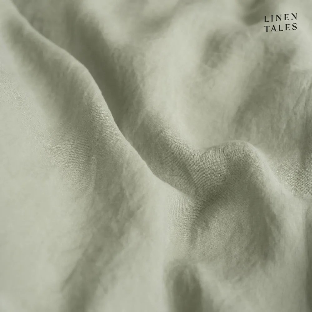 Светлозелено спално бельо за двойно легло 200x200 cm - Linen Tales