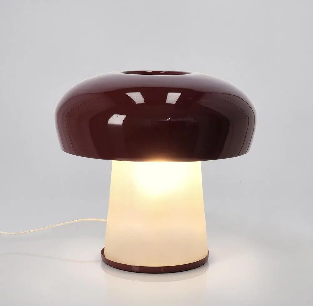 Бордо метална настолна лампа със стъклен абажур (височина 35 cm) Clevely – Bizzotto