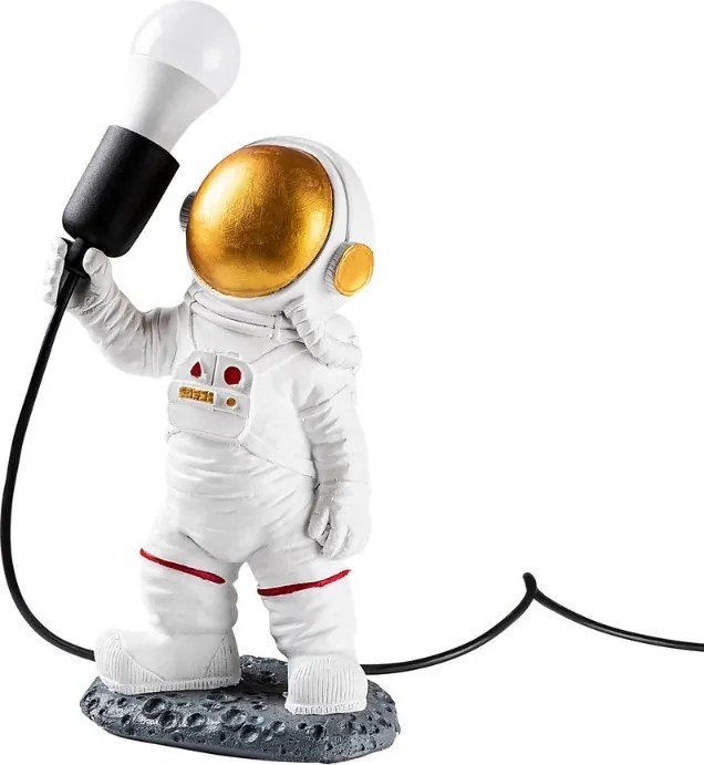 Полиестерна настолна лампа Astronaut в бял цвят 20x15x32см.