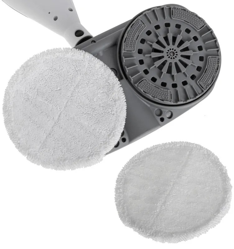 Моп за чистене с пара Adler AD 7052, 1300 W, 3 настройки, 0.550 л, 2 въртящи се глави, 2 режима на работа, Бързо загряване, Бял