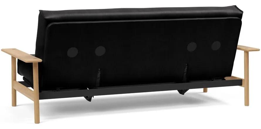 Черен сгъваем диван от изкуствена кожа 230 cm Balder – Innovation