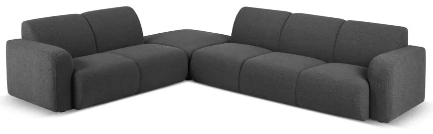 Тъмносив ъглов диван от плат букле (ляв ъгъл) Molino - Micadoni Home