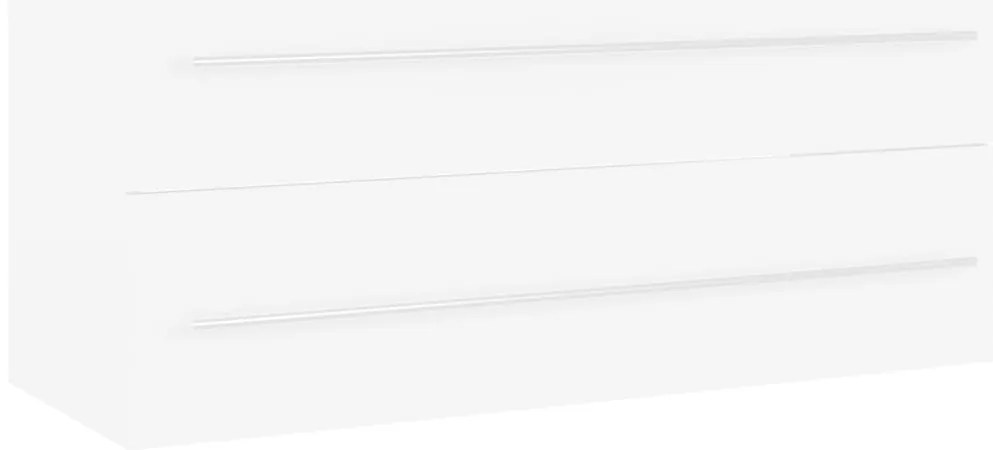 804719 vidaXL Долен шкаф за мивка, бял, 100x38,5x48 см, инженерно дърво