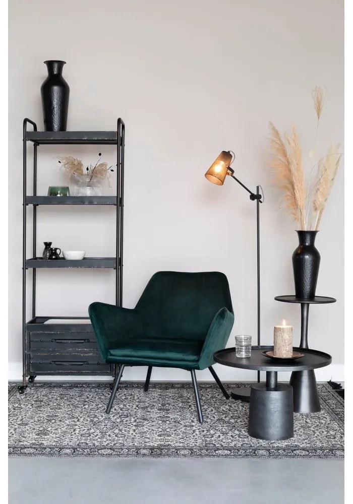 Черна стоманена висока ваза (височина 49 cm) Dunja – White Label