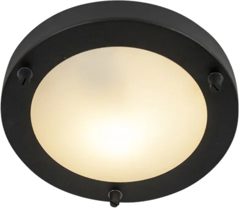 Модерна таванна лампа черна 18 см IP44 - Yuma