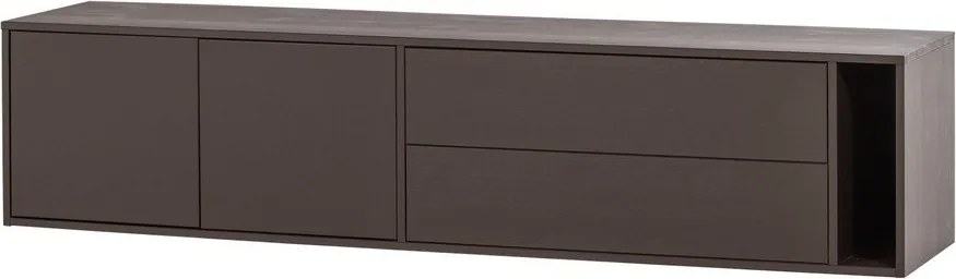 Тъмнокафява маса за телевизор от масивен бор 200x45x44 cm Settle Down – vtwonen