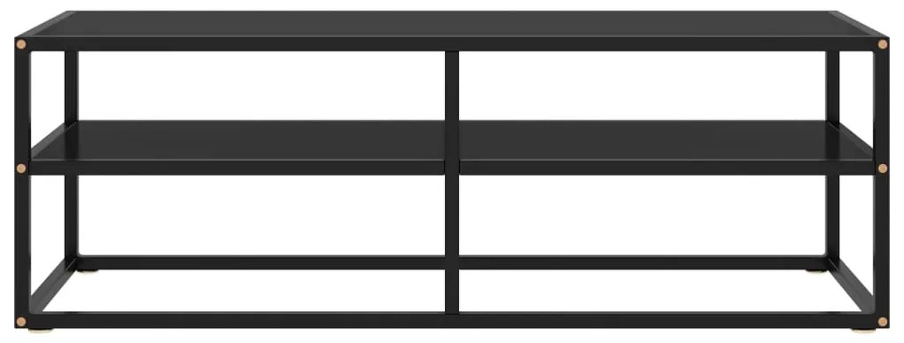 322860 vidaXL ТВ шкаф, черен, черно стъкло, 120x40x40 см