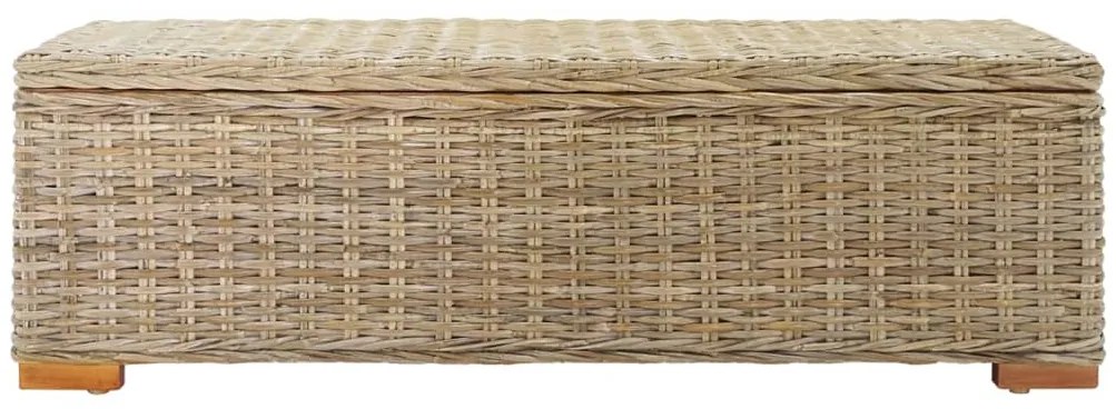 344884 vidaXL Ракла, 110 см, естествен кубу ратан и махагоново дърво масив