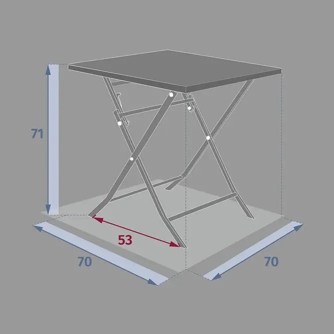 Градинска квадратна маса Hesperide Greensboro,70x70x71 cm - Тюркоаз