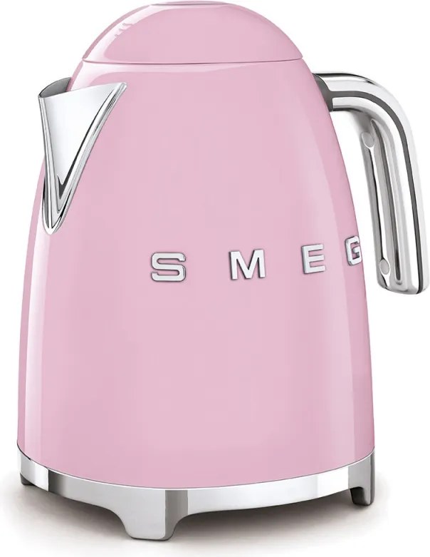 Електрическа кана SMEG KLF03PKEU, 2400 W, 1.7 л, 360° основа, Гланцово покритие, Розов