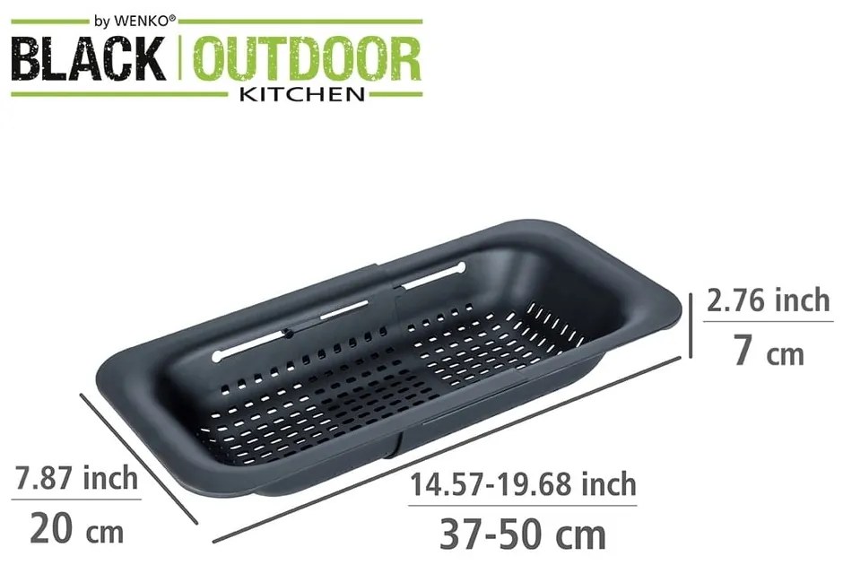 Черен разширяем гевгир Black Outdoor Kitchen Sivo - Wenko