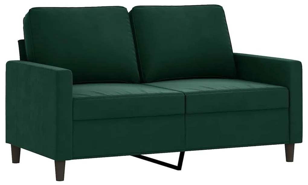 359191 vidaXL 2-местен диван, тъмнозелен, 120 см, кадифе