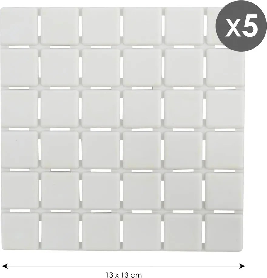 Подложки против хлъзгане за вани в комплект от 5 бр. 13x13 cm Quadro – MSV
