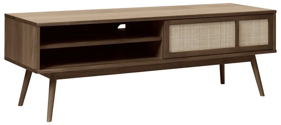 Тъмнокафява маса за телевизор от декор от дъб 150x50 cm Barrali – Unique Furniture