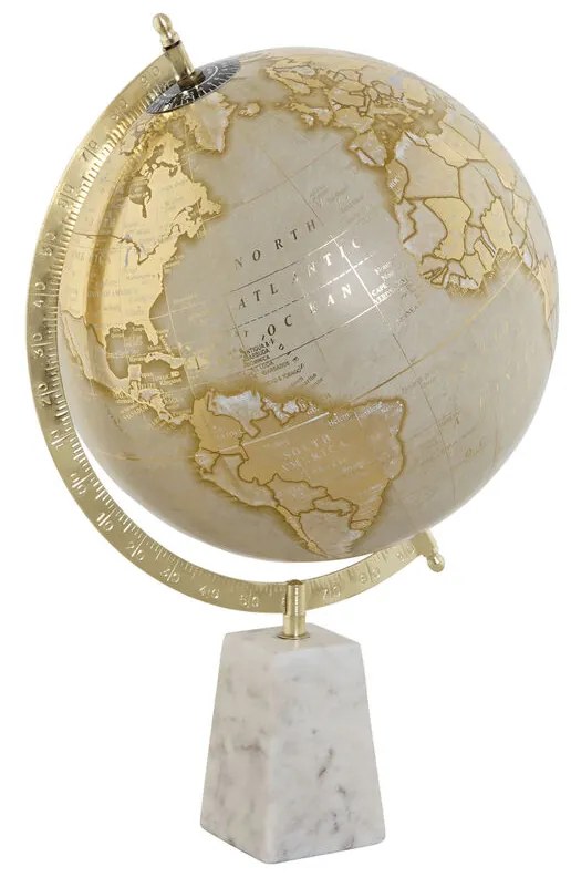 Глобус Home ESPRIT Бял Златен Vintage 27 x 25 x 40 cm