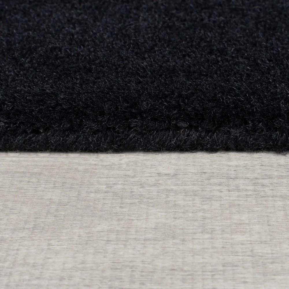 Черно-сив ръчно изработен вълнен килим 200x290 cm Collage Monochrome – Flair Rugs