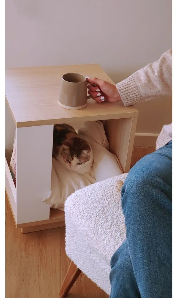 Дъбова странична маса 40x40 cm Ella - TemaHome