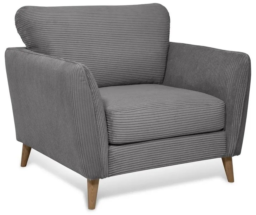 Тъмносиво кресло от рипсено кадифе Paris – Scandic