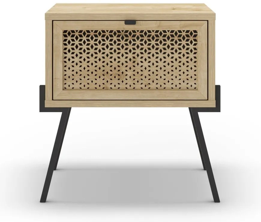 Нощно шкафче в дъбов декор в естествен цвят Ecrin - Marckeric