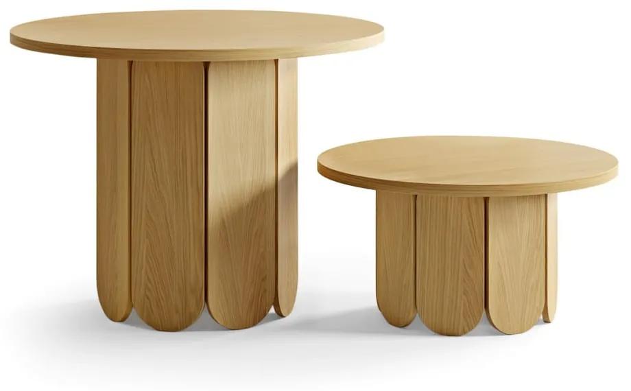 Кръгла маса за кафе от дъб в естествен цвят 78x78 cm Soft - Woodman