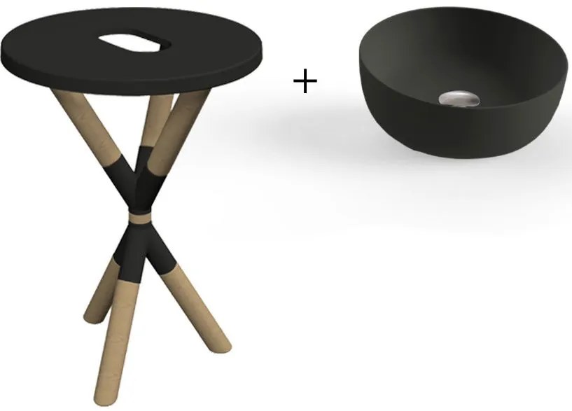 Комплект за баня Cross Scarabeo-Diameter 33 cm.-Black