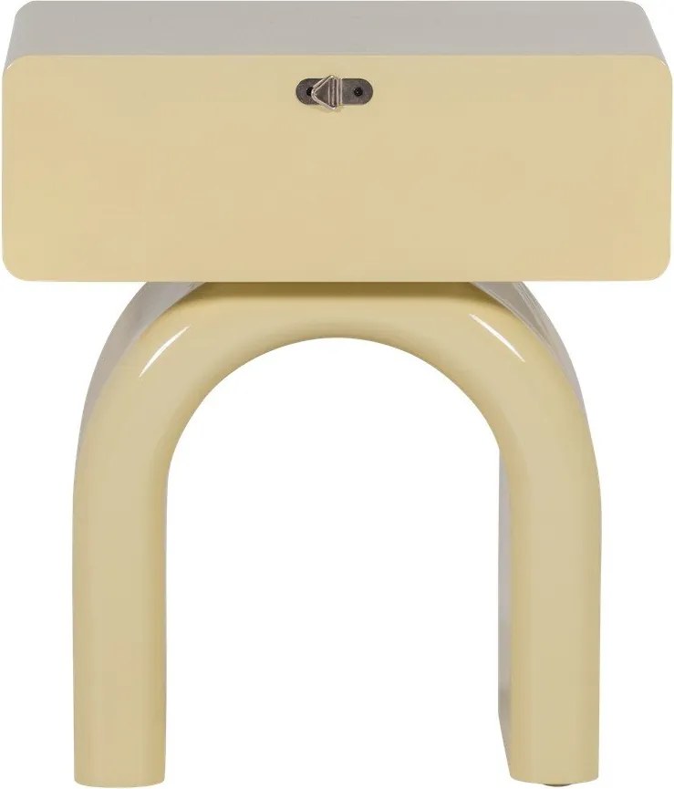 Светложълто гланцово нощно шкафче Zorel – WOOOD