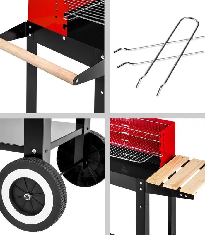 Градинска скара с колела и рафтове 87 x 35 x 80 cm