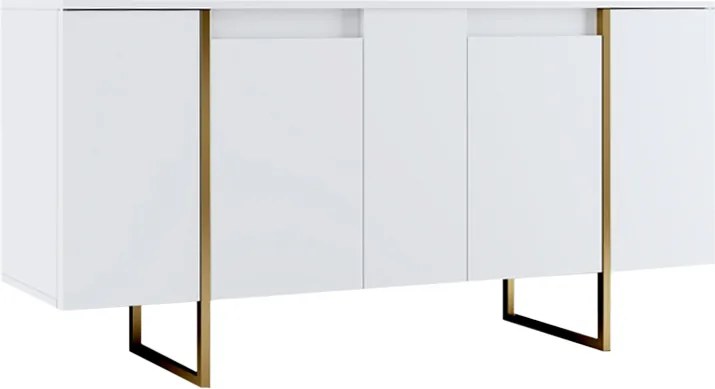 Меламинов бюфет Luxe в бял - златен цвят 160x35x80см.