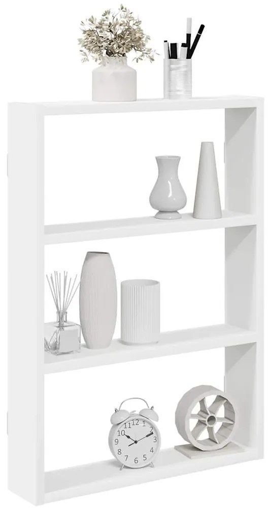860049 vidaXL стенна етажерка бяла 43x9x60 cm от конструирана дървесина