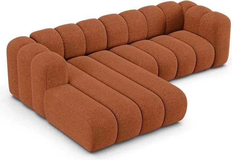 Шенилов ъглов диван в тухлен цвят (ляв ъгъл) Lupine – Micadoni