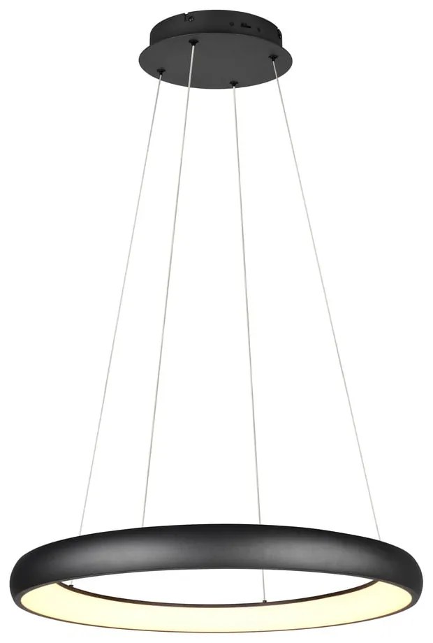 Черно LED затъмняващо се висящо осветително тяло с метален абажур ø 75 cm Cardona – Trio