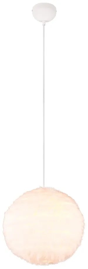 Кремава висяща лампа ø 35 cm Furry - Reality