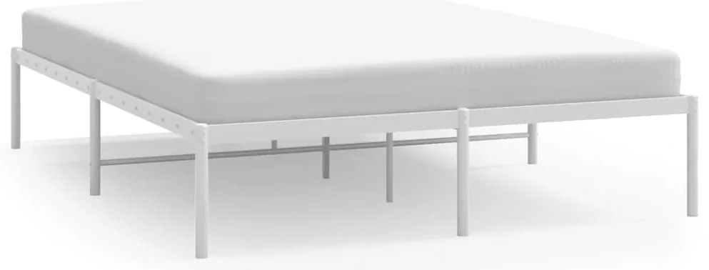 350914 vidaXL Метална рамка за легло, бяла, 140x200 см